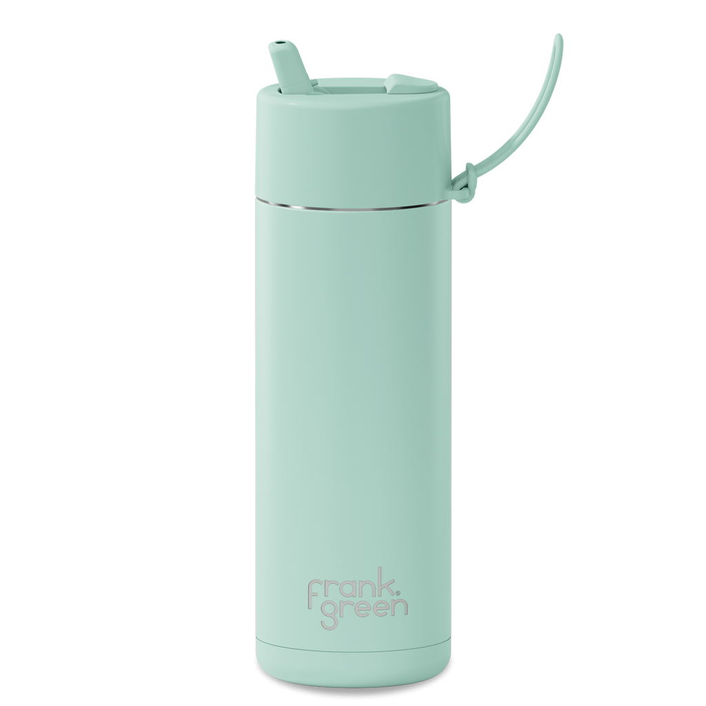 20oz/595ml Ceramic Reusable Bottle with straw lid  | Peppermint