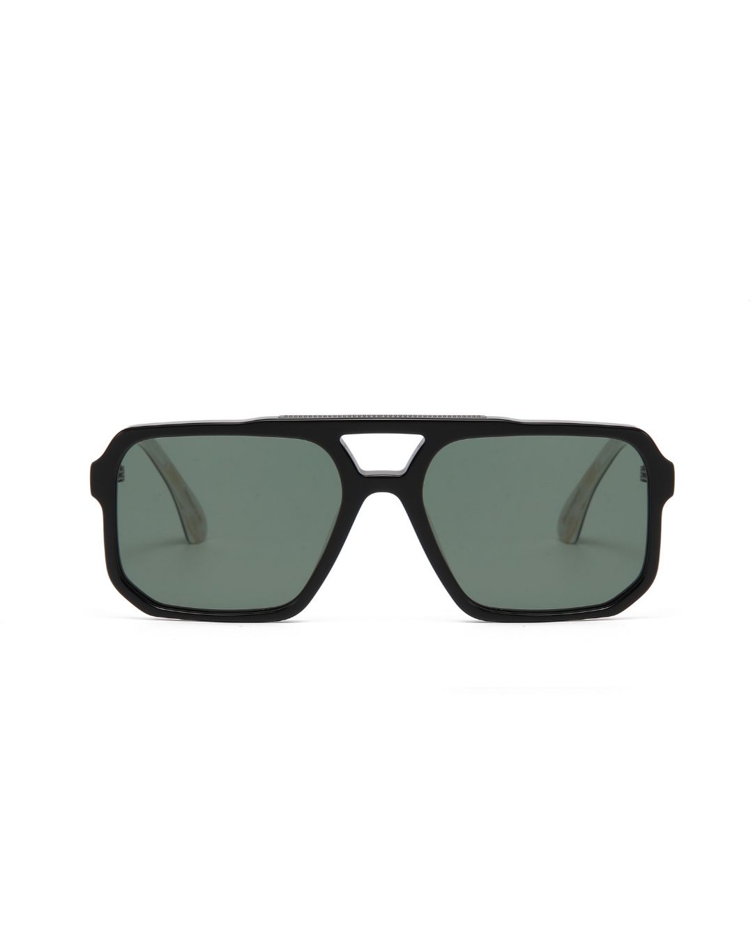 Anchorage Sunglasses | Black with Green Lens