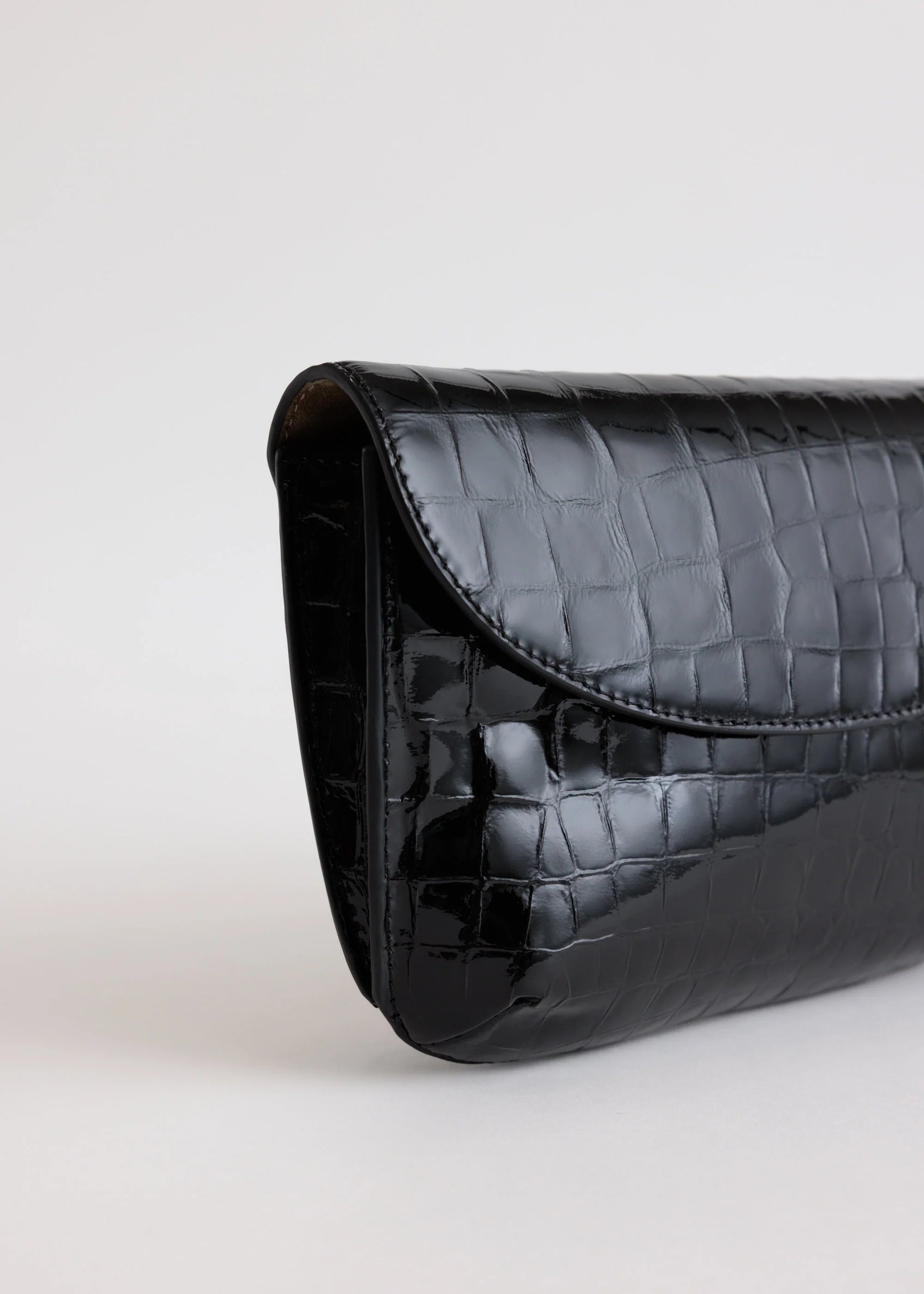 Keriana Clutch | Black Croc