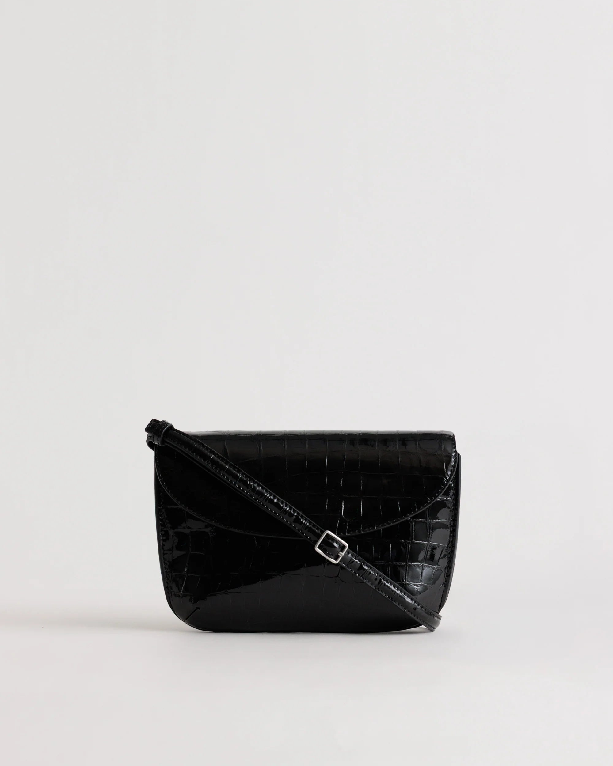 Keriana Clutch | Black Croc