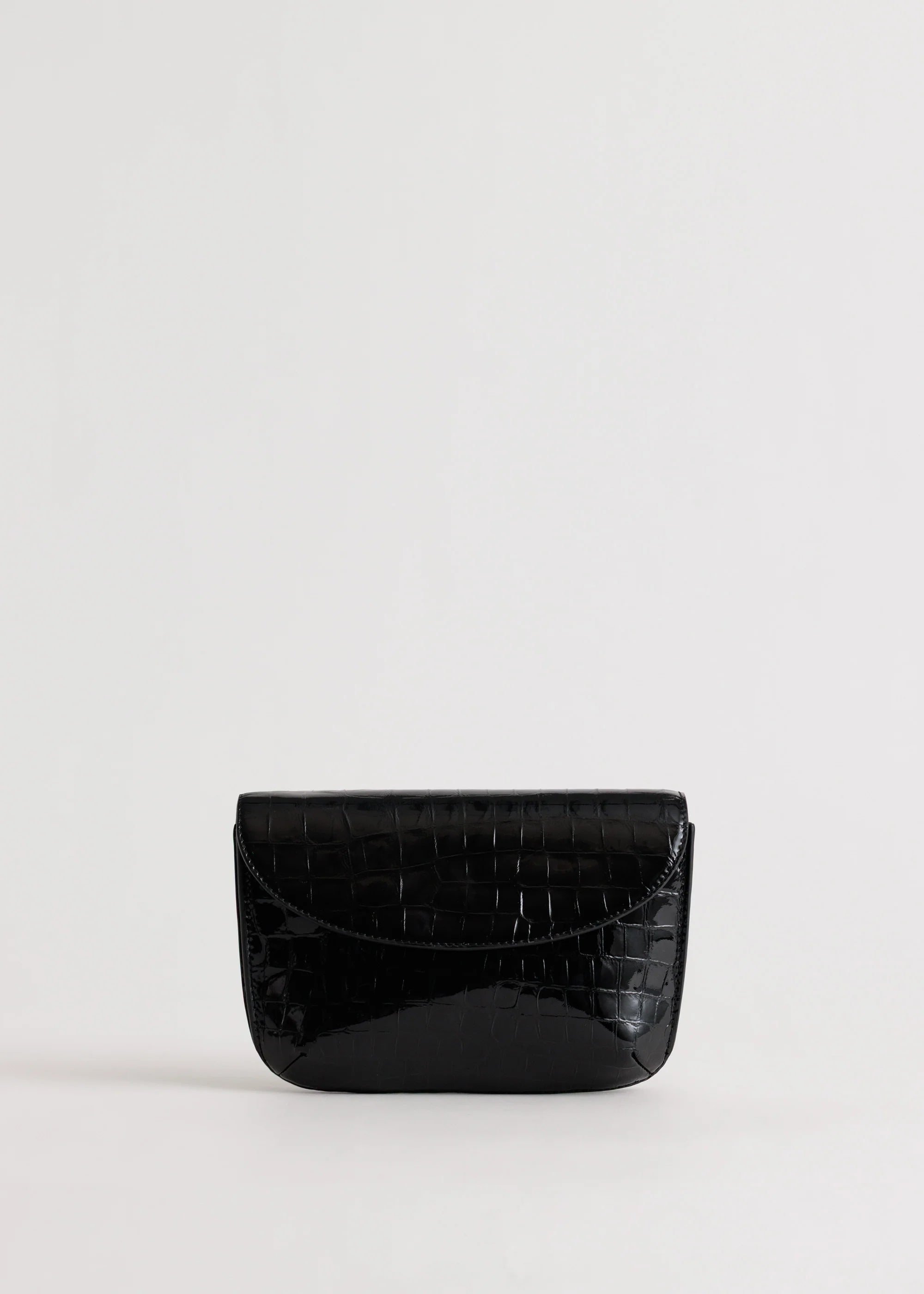 Keriana Clutch | Black Croc