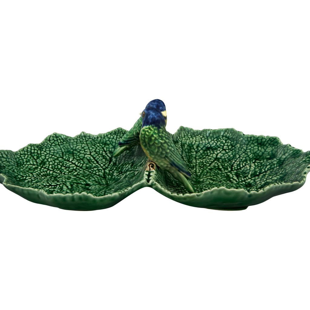 Double Leaf Plate with Blue Birds