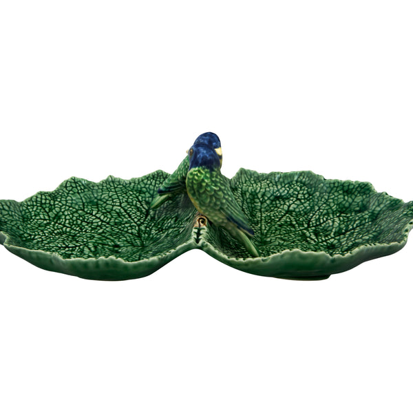 Double Leaf Plate with Blue Birds