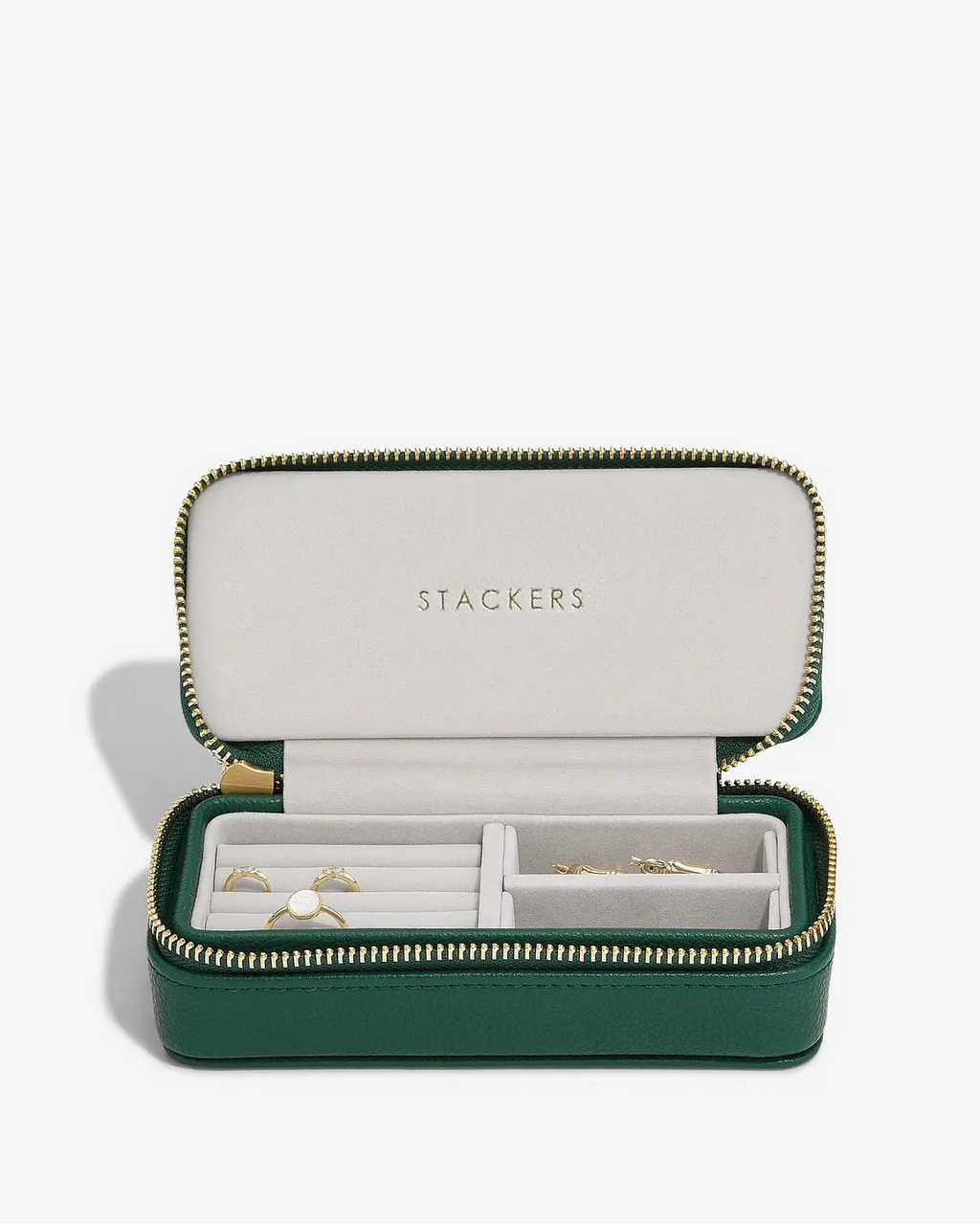 Small Zipped Jewellery Box | Forest Green