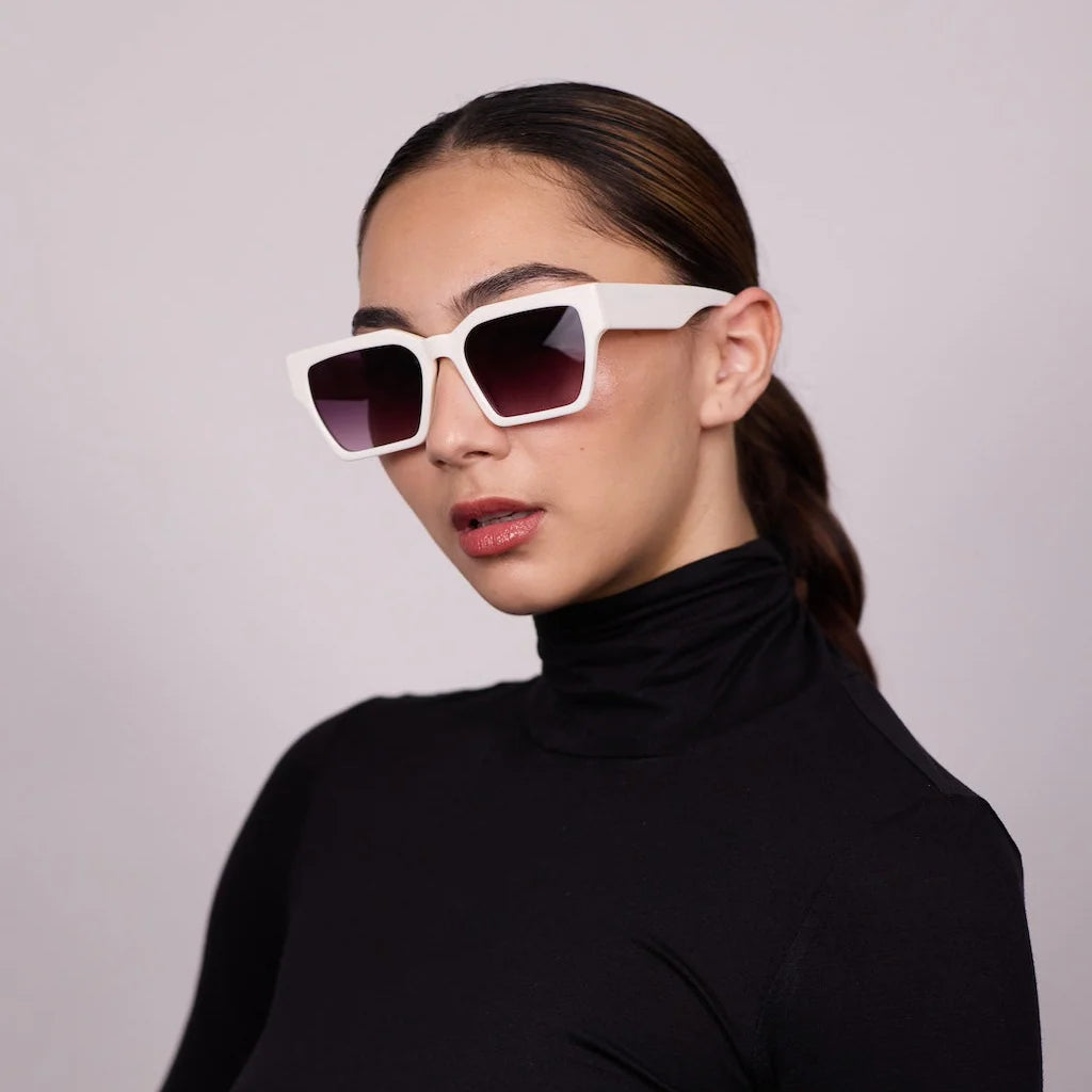 Carnage Sunglasses | Ivory with Purple Lens