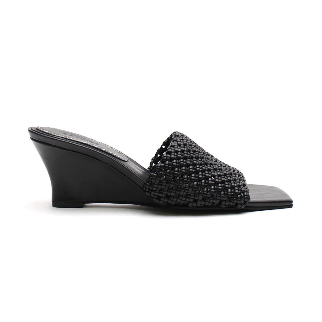 Braided Wedge Heel | Black | LAST SIZE | Final Sale