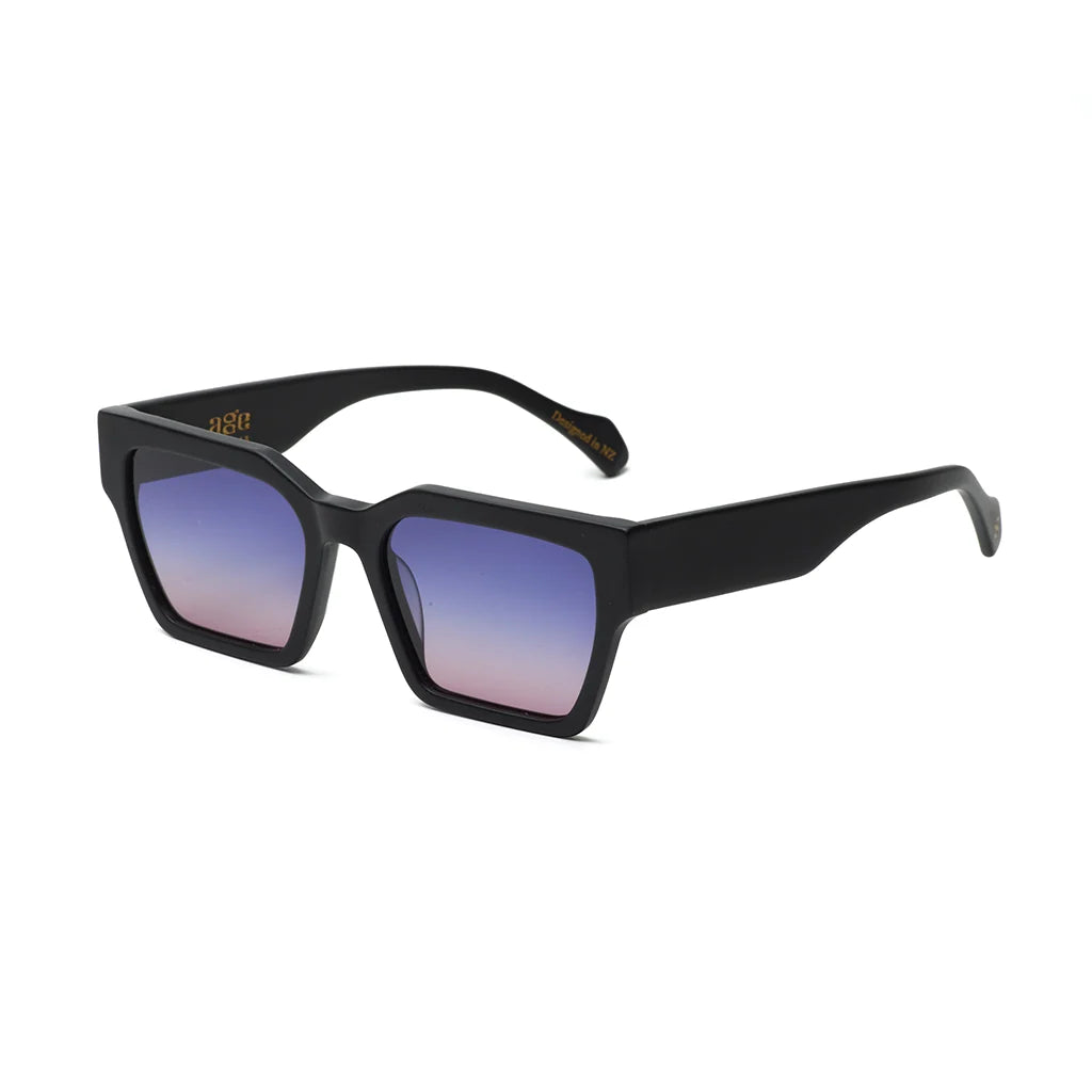 Carnage Sunglasses | Matt Black with blue to purple lens
