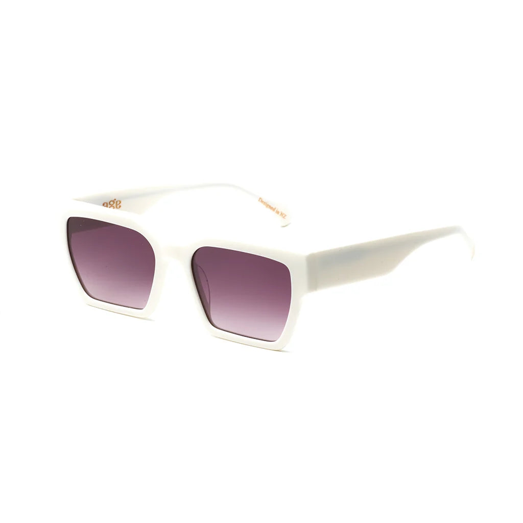 Carnage Sunglasses | Ivory with Purple Lens