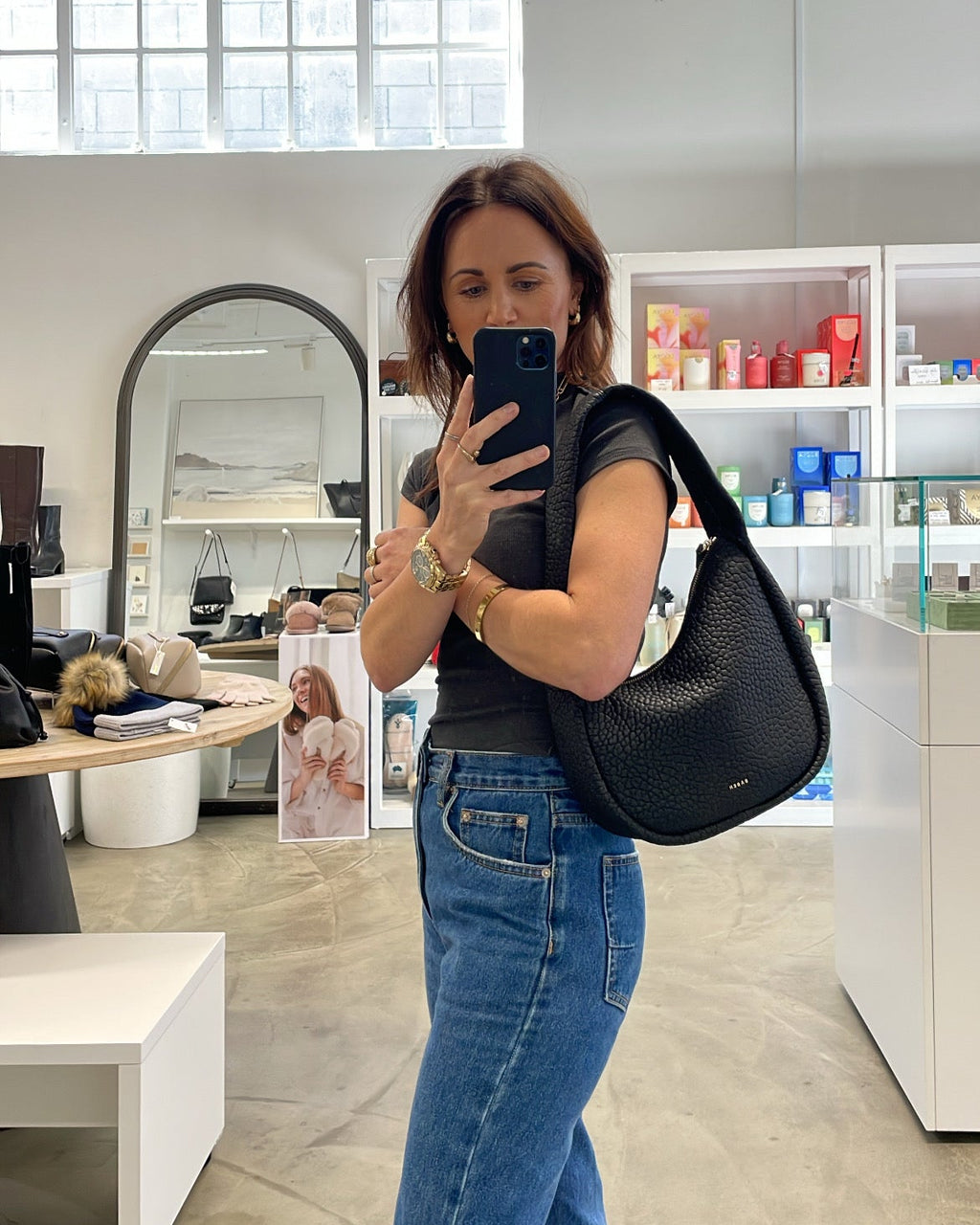 Harper Shoulder Bag | Black Bubble