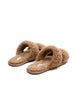 Double Strap Shearling Slipper | Tobacco