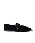Double Buckle Ballet Flat | Black
