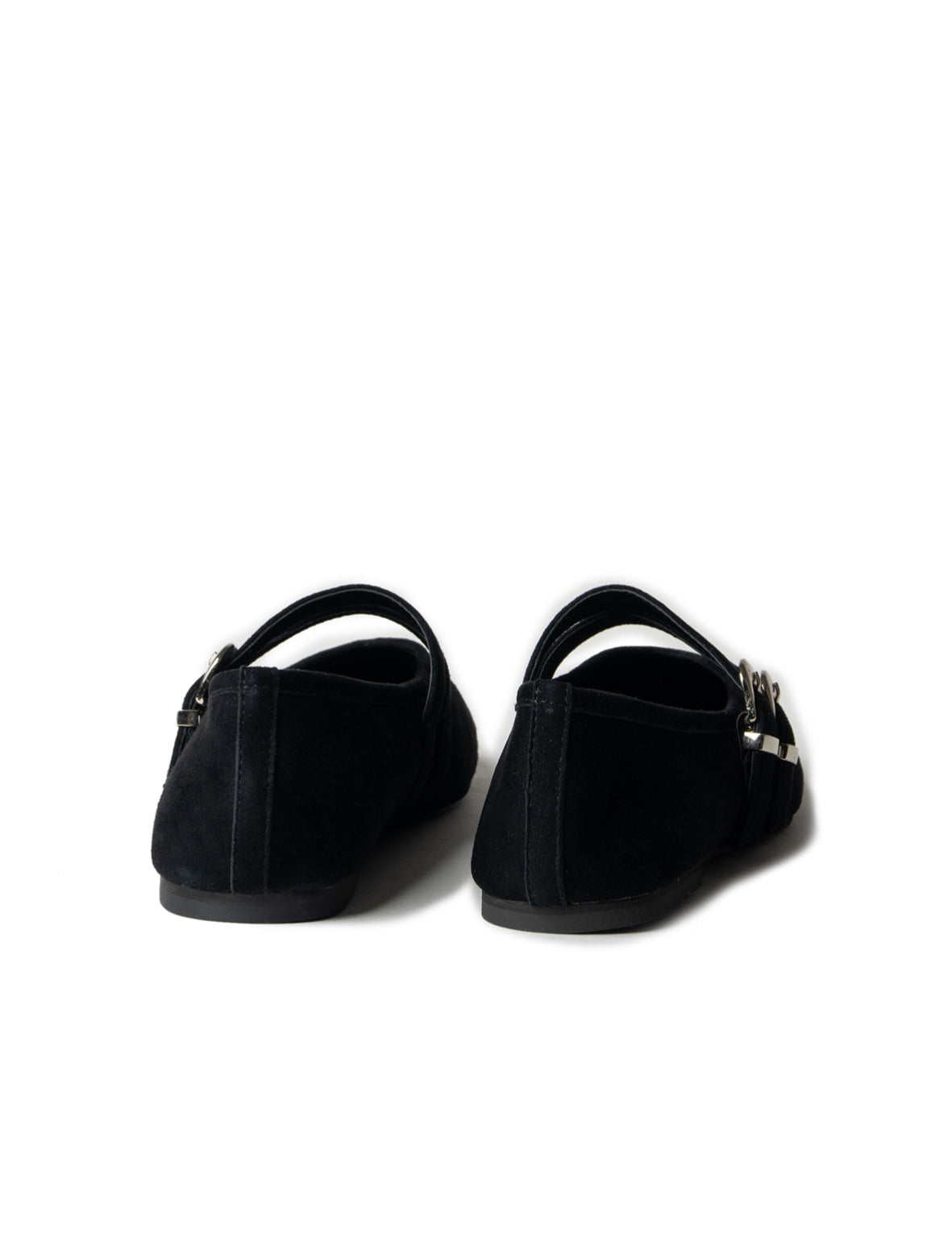 Double Buckle Ballet Flat | Black