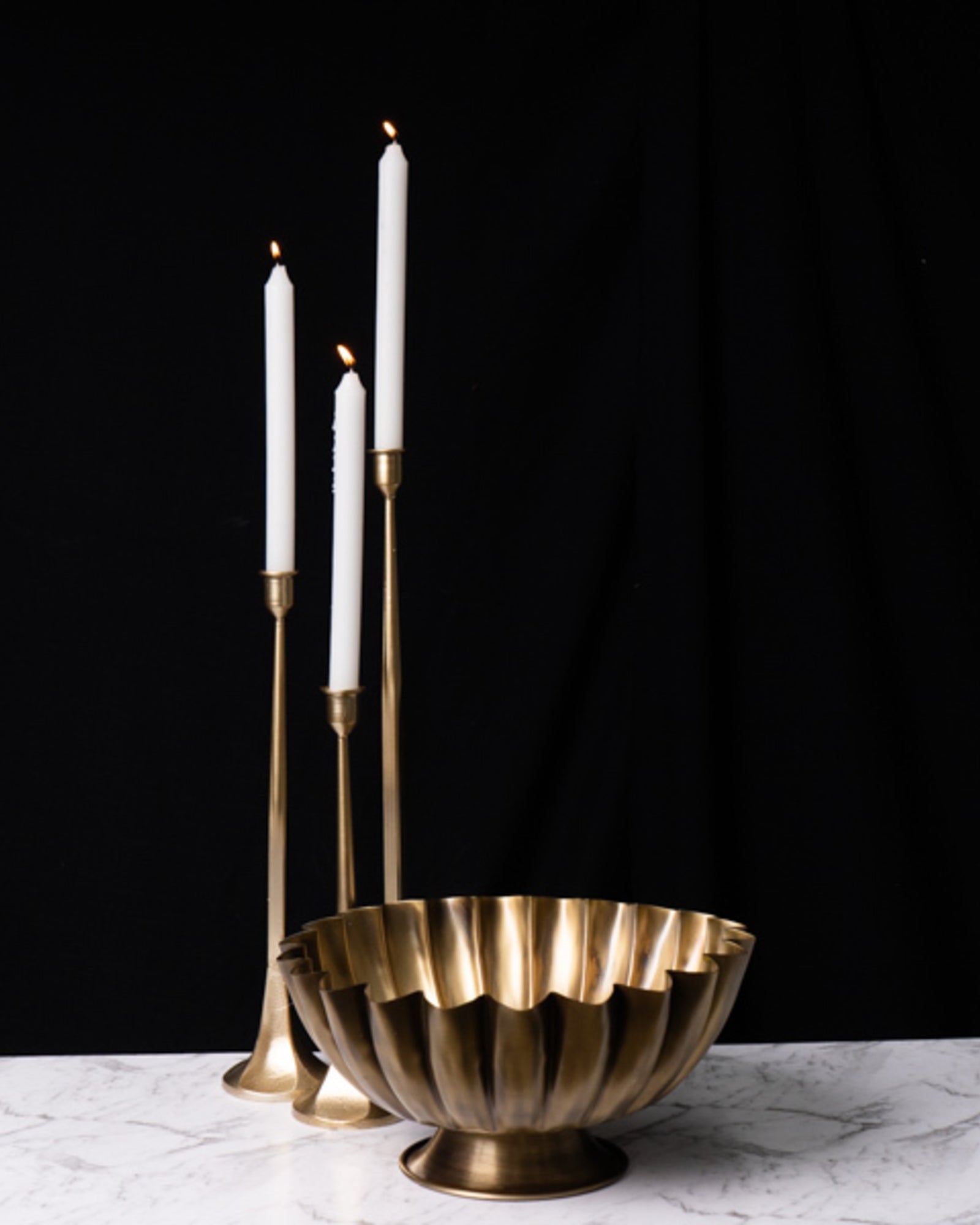 Brass Fluted Bowl | Large