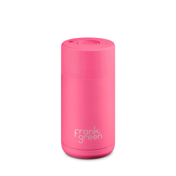 12oz/355ml Ceramic Reusable Cup | Neon Pink