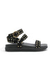 Platform Sandal | Black Suede Gold Eyelet