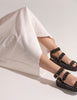 Platform Sandal | Black Suede Gold Eyelet