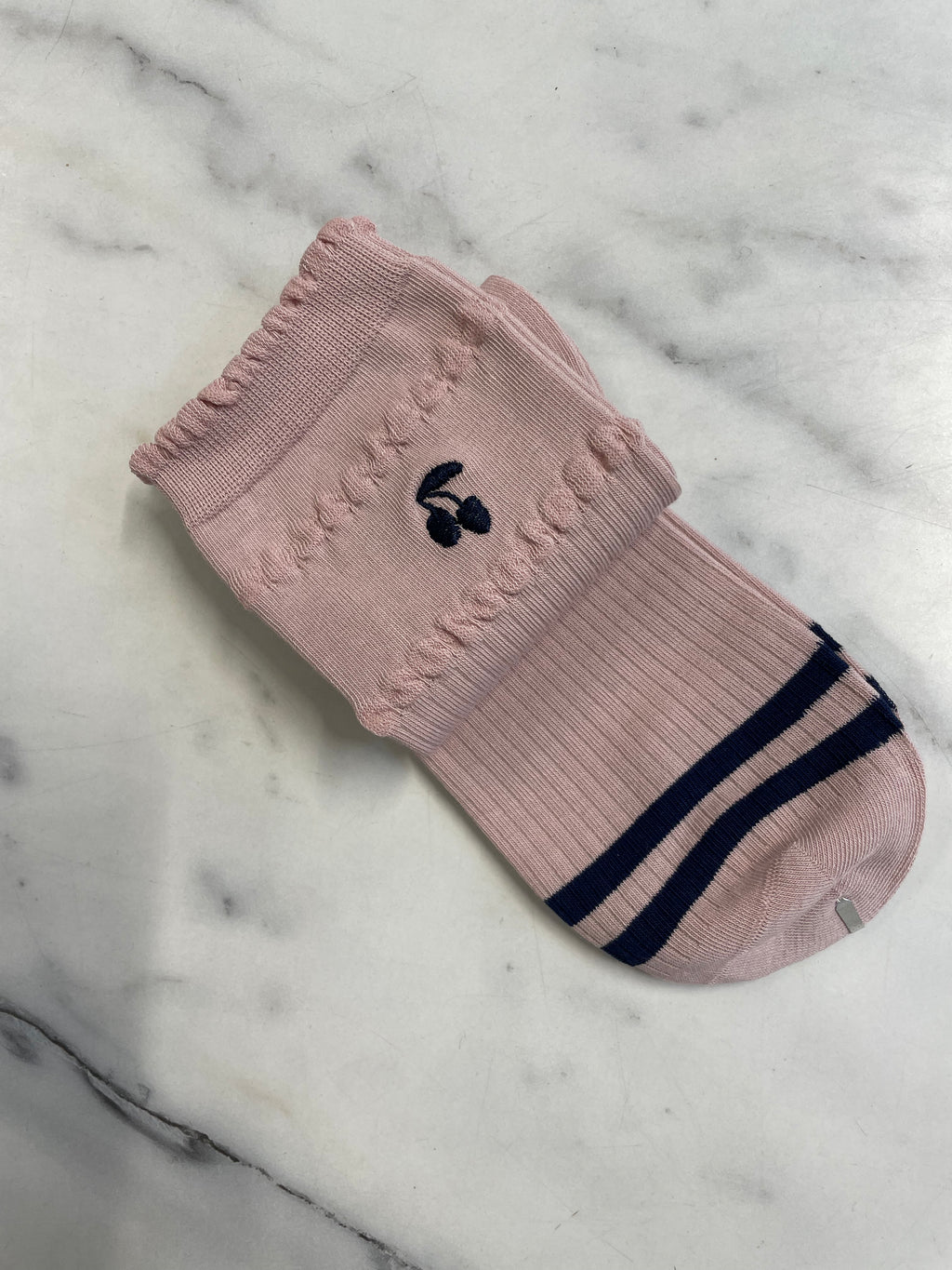 Socks | Pink & Navy Cherry