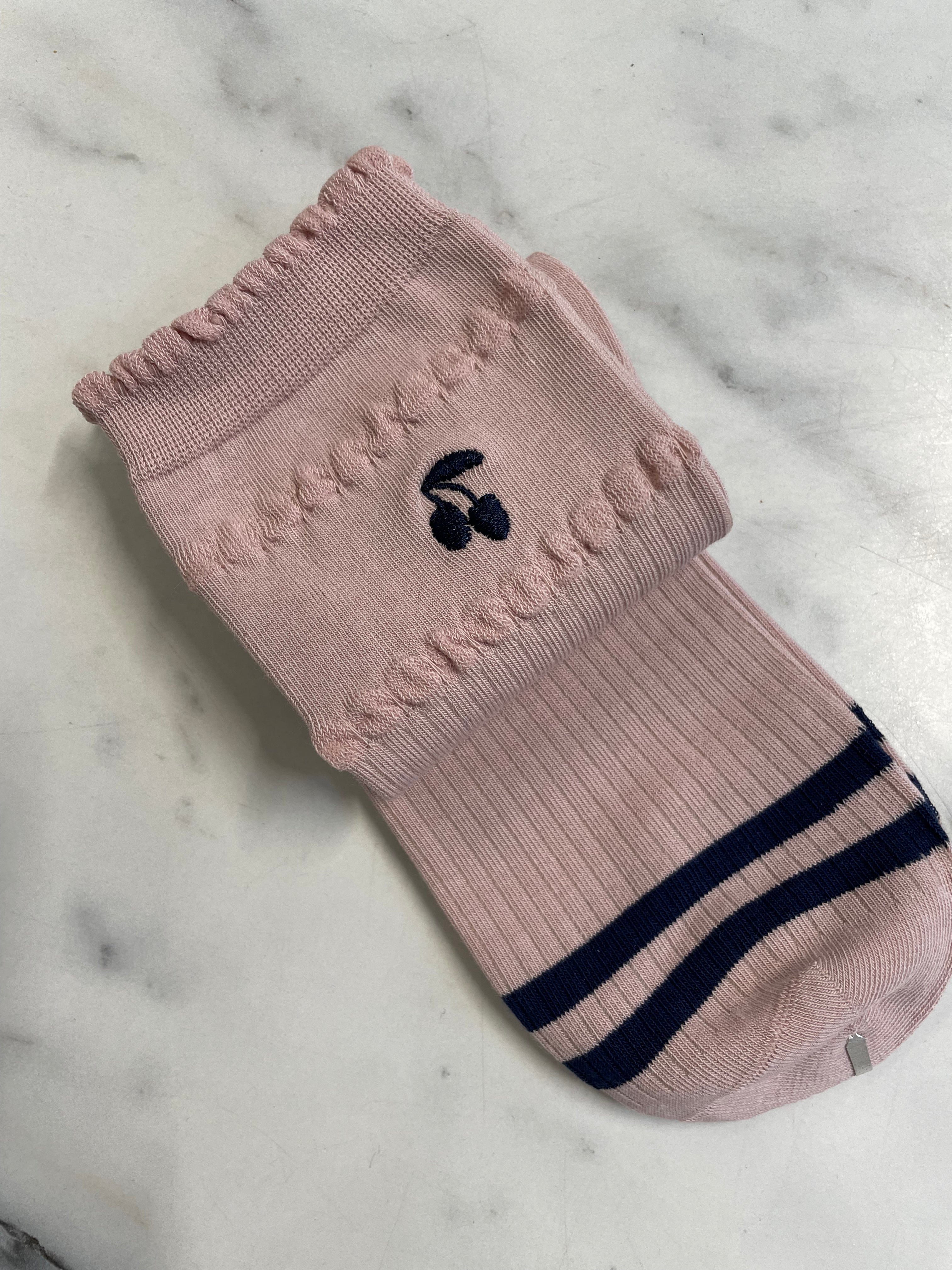 Socks | Pink & Navy Cherry