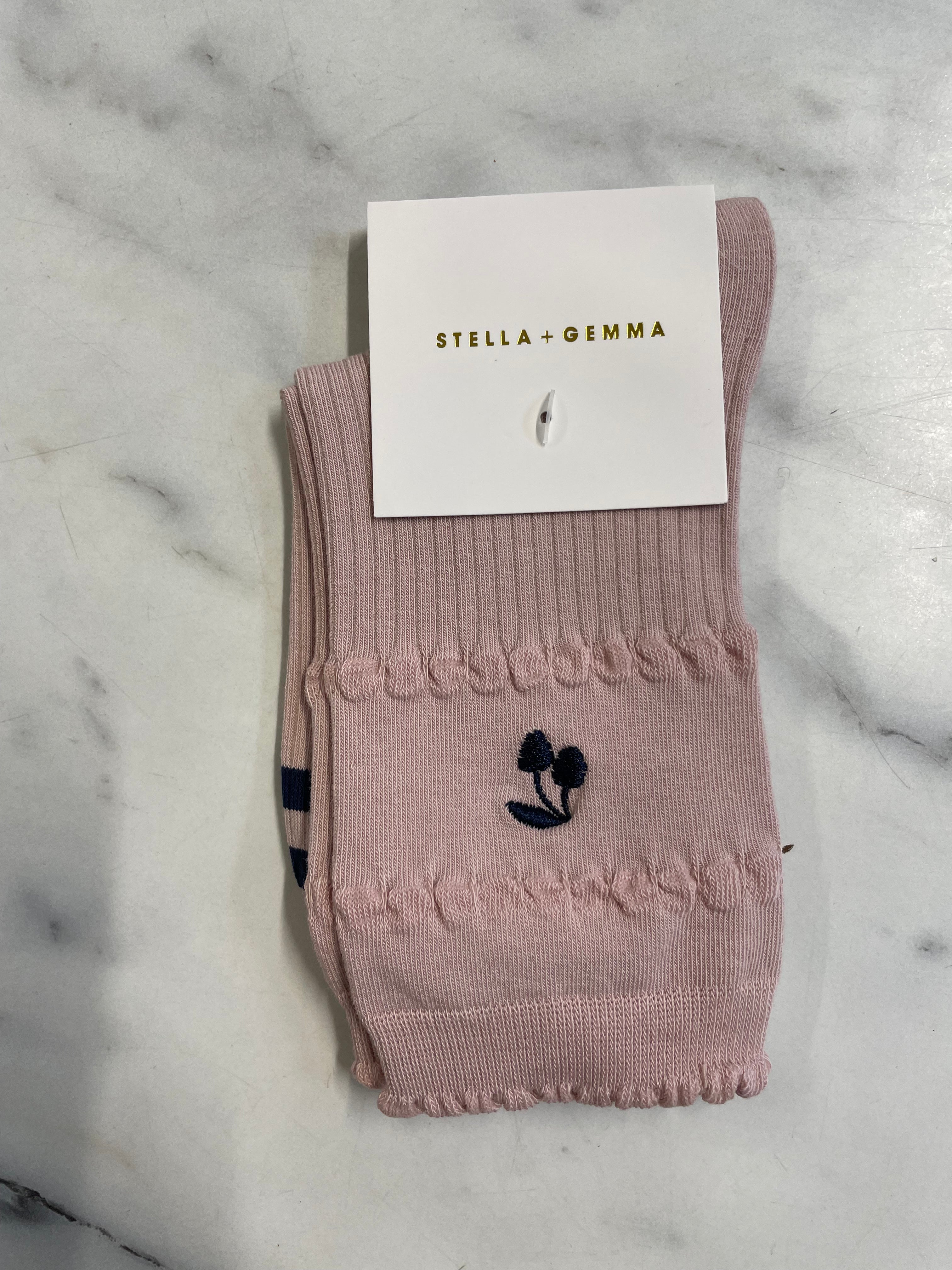 Socks | Pink & Navy Cherry