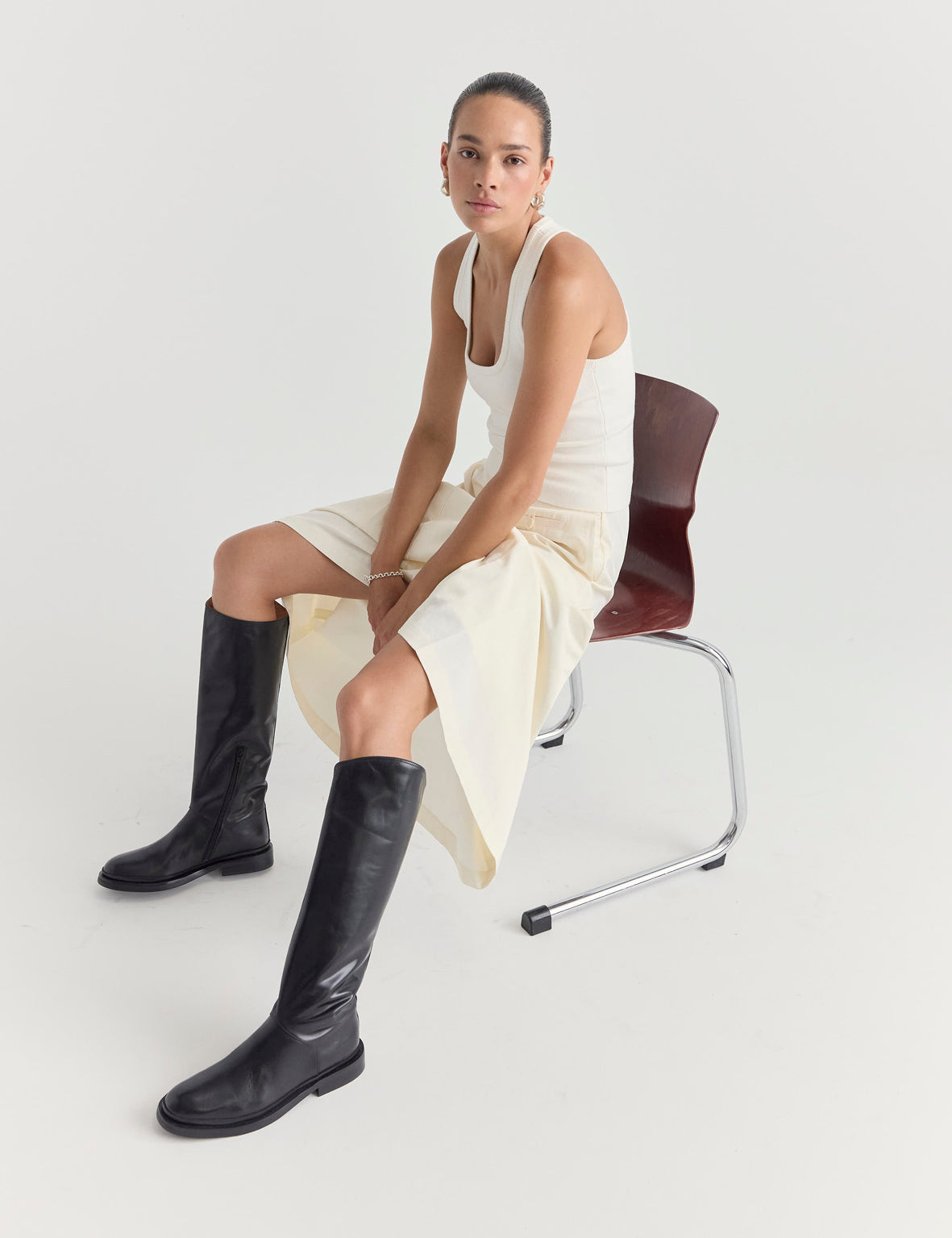 Lou Knee High Boot | Black