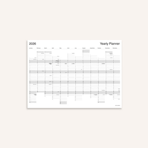 2026 Yearly Wall Planner | A2