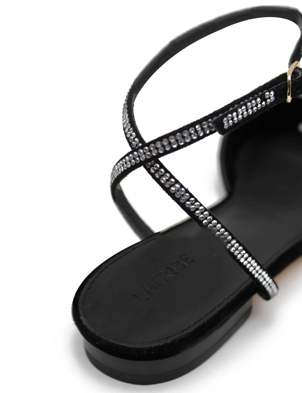 Nora Flat | Black/Crystal