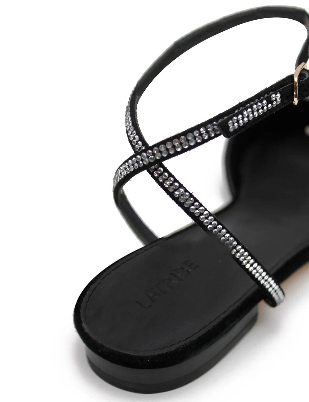 Nora Flat | Black/Crystal