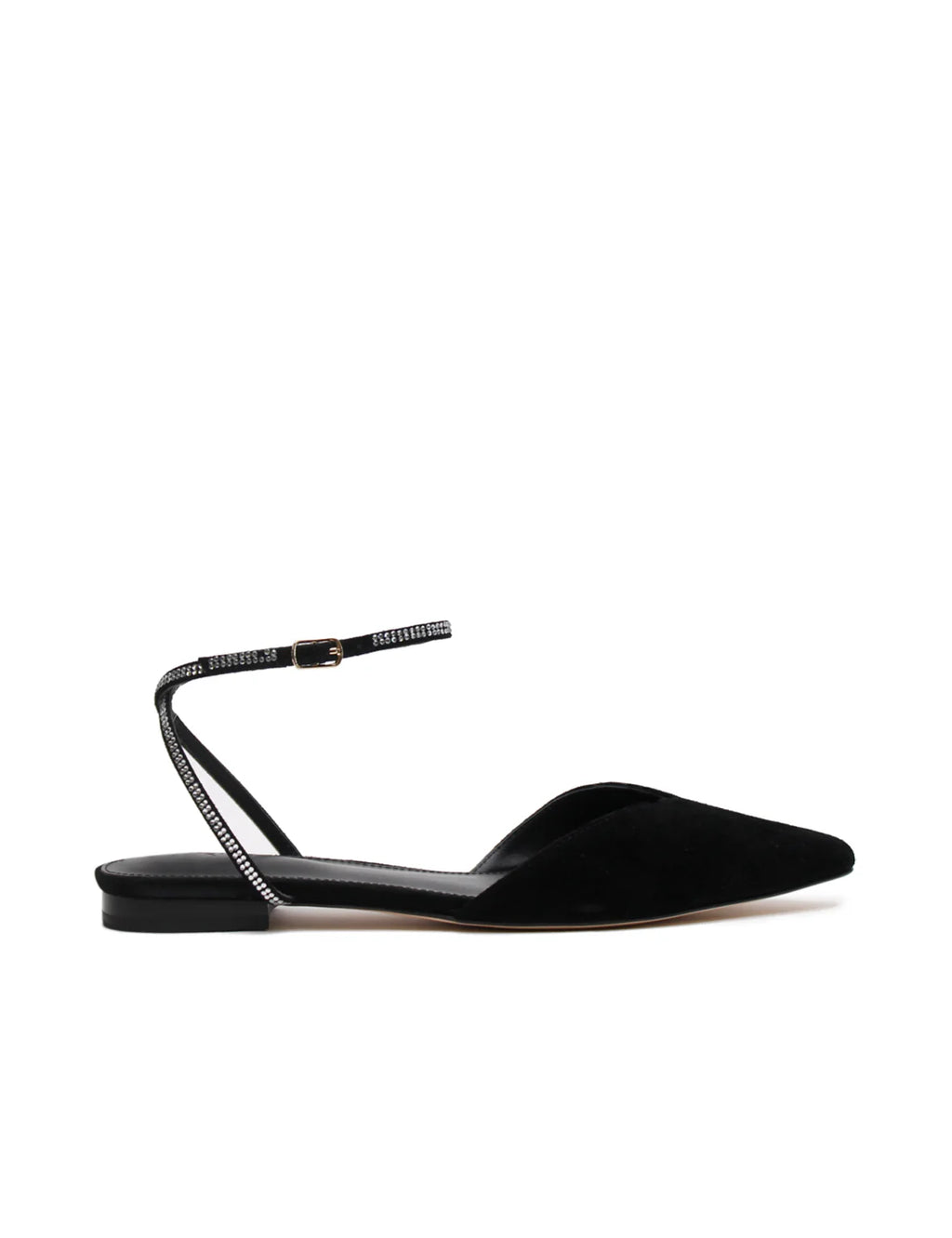 Nora Flat | Black/Crystal