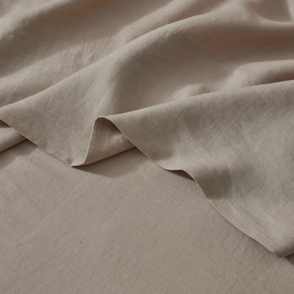 Ravello Linen Flat Sheet | Shell | Queen