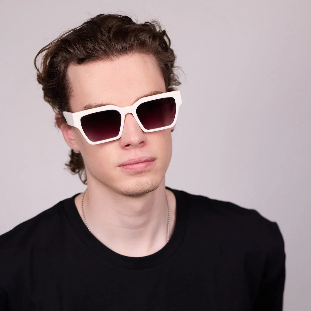 Carnage Sunglasses | Ivory with Purple Lens