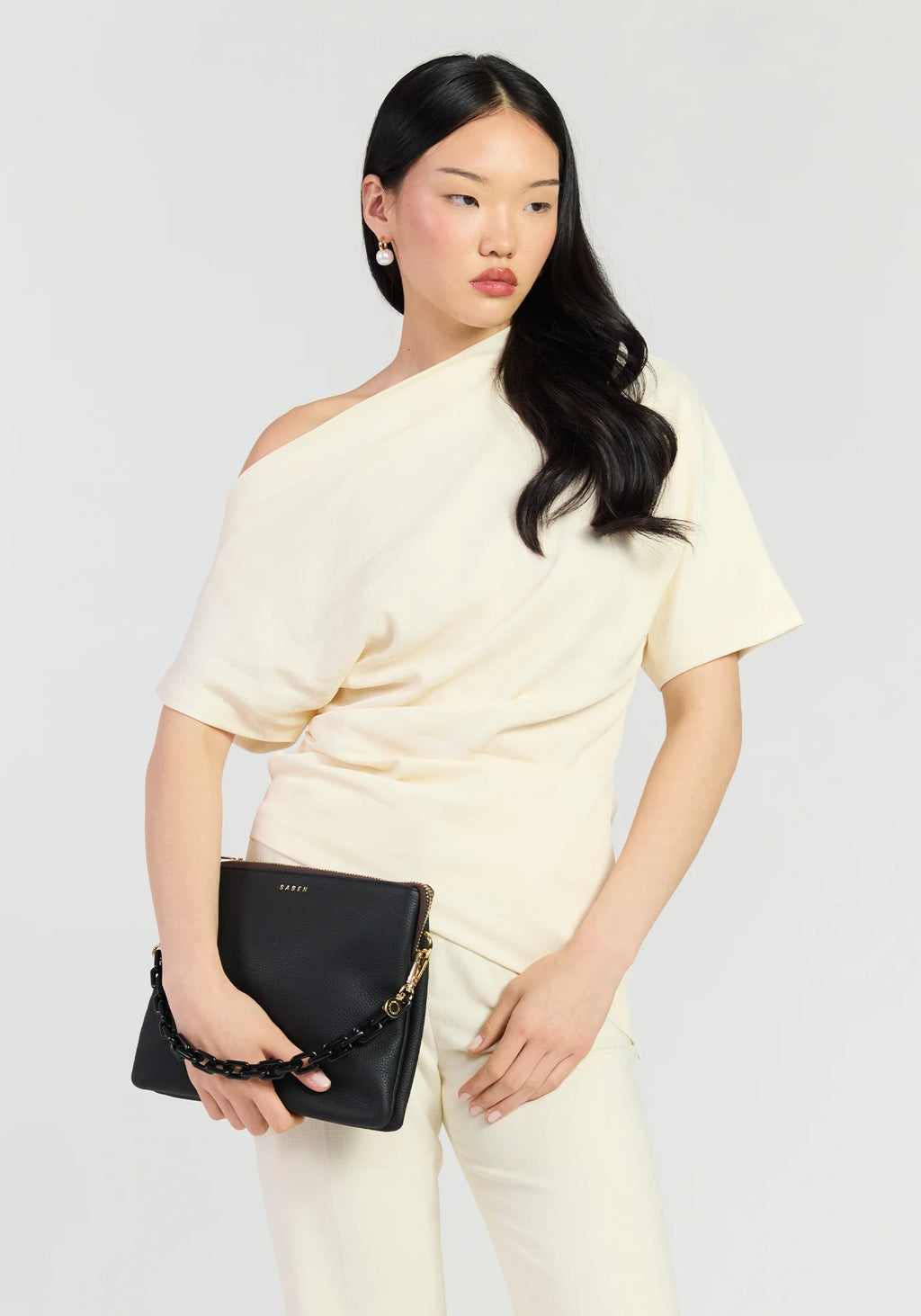 Matilda Crossbody | Black + Tonal Chain