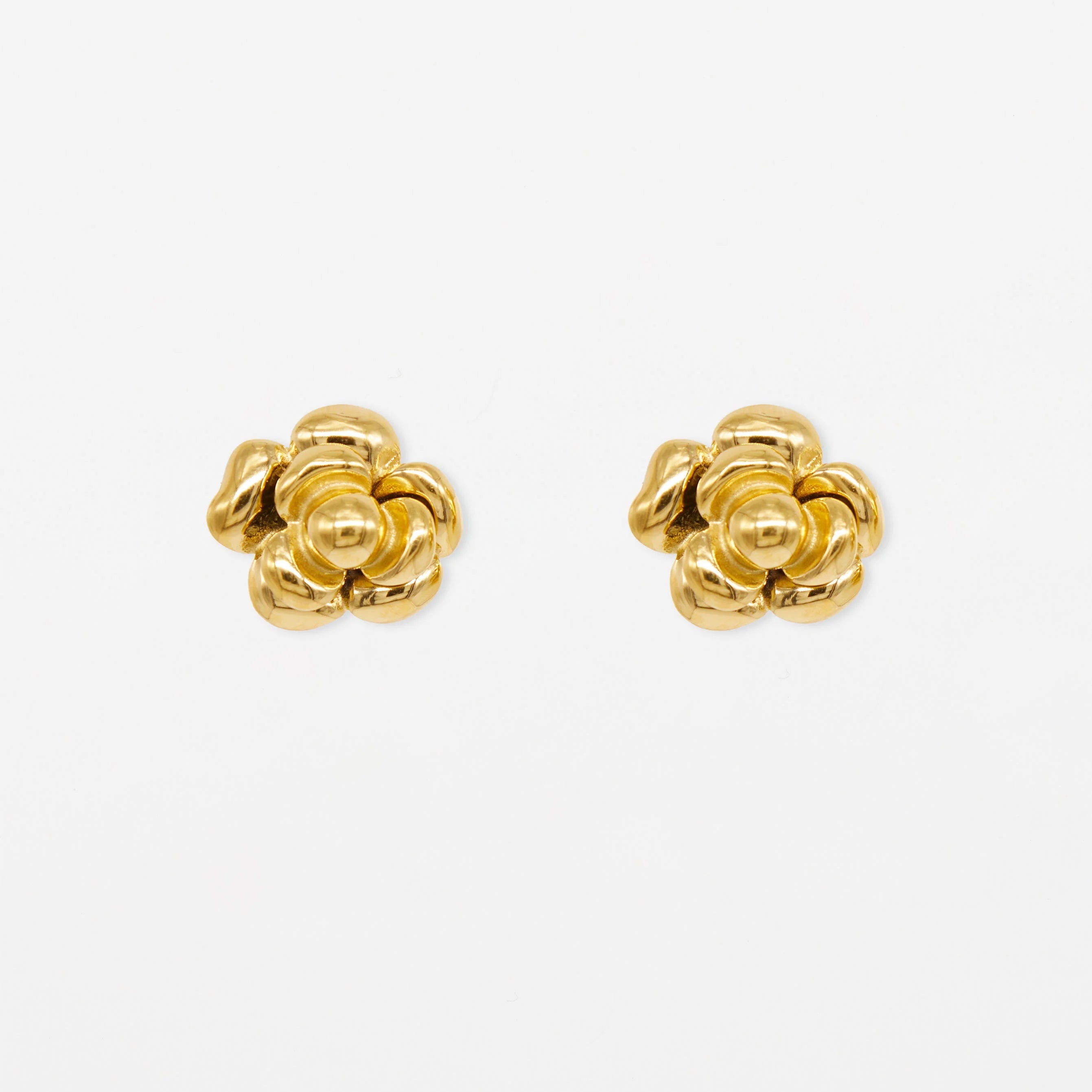 Large Rose Studs | Gold