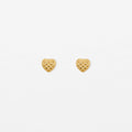 Quilted Heart Stud | Gold