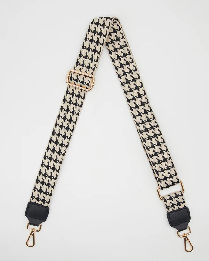 Bag Strap | Cream & Black Houndstooth