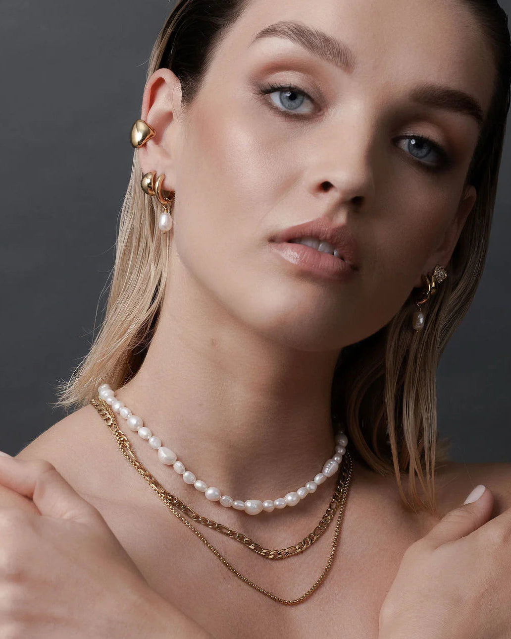 Allure Hoops | Pearl & Silver