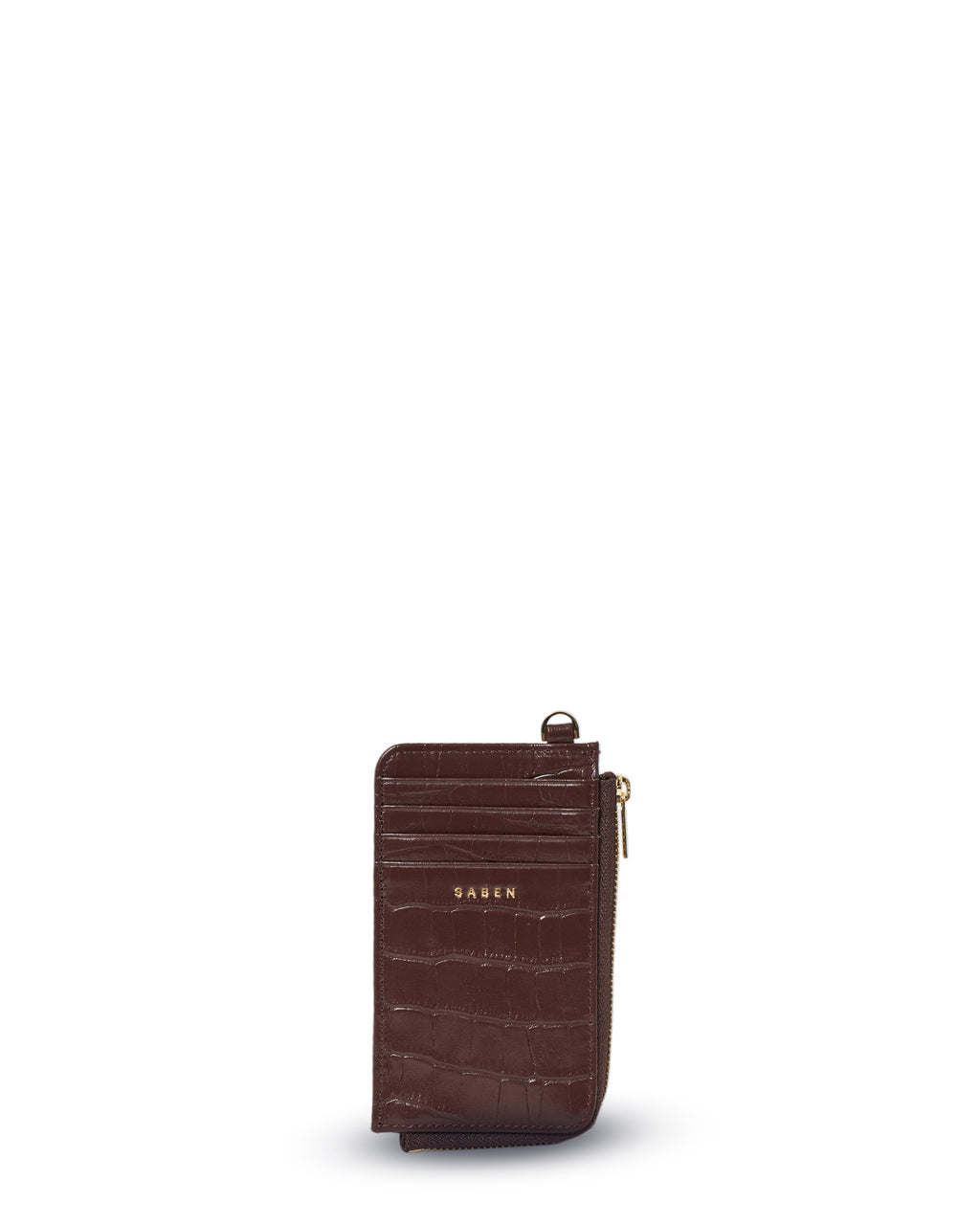 Winona Card Holder | Espresso Croc