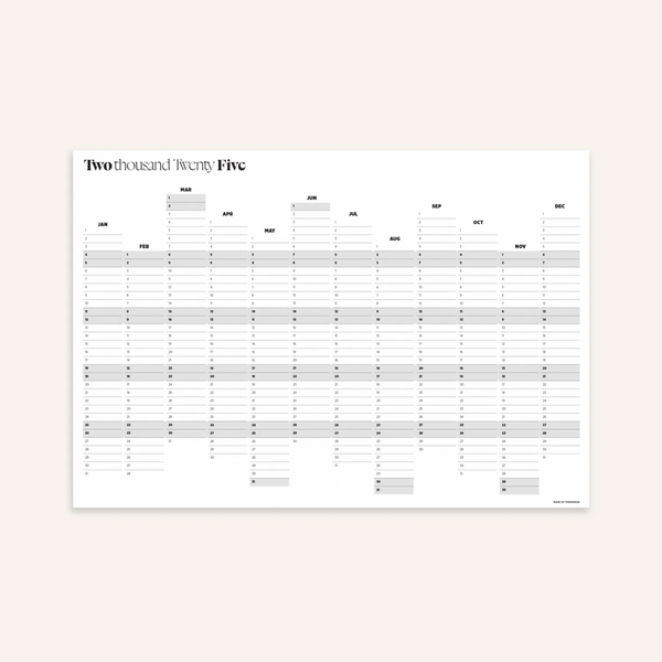 2025 Annual Wall Planner