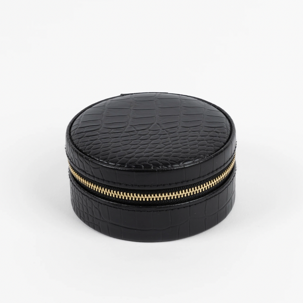 Jewel Box | Large Round | Black Croc