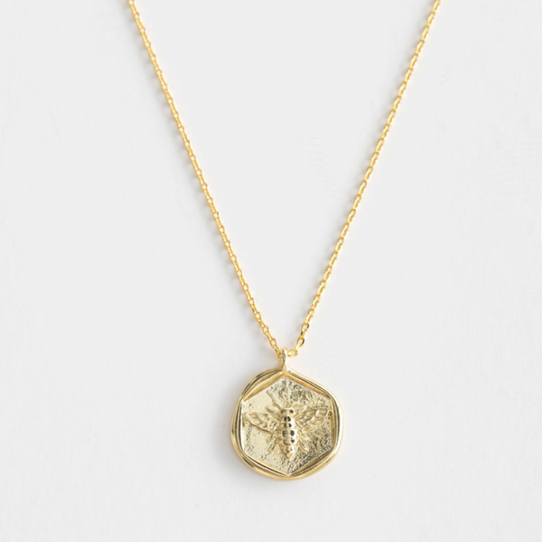 Honey Bee Pendant Necklace | Gold