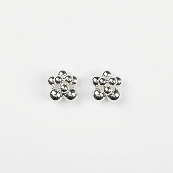 Ball Cluster Earrings | Silver