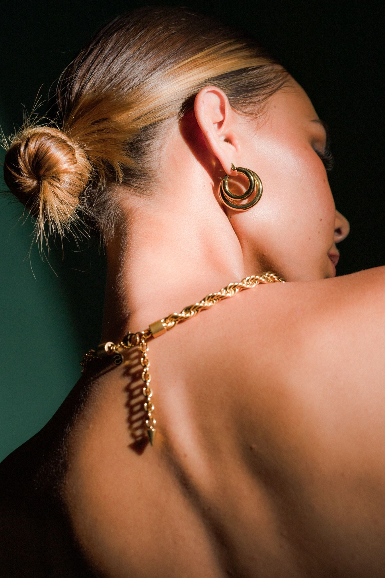 Halo Hoop Earrings | Large | Gold