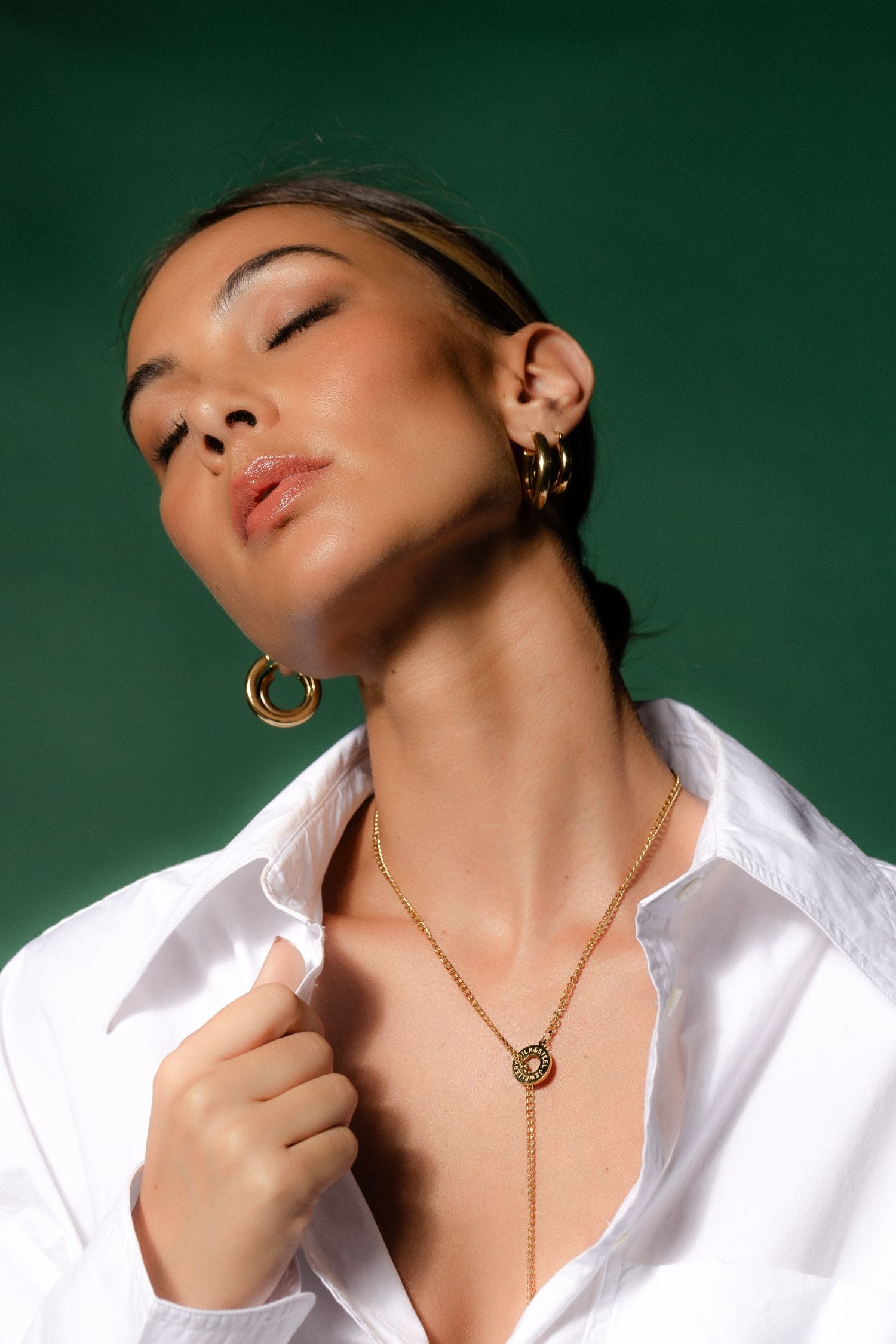 Halo Hoop Earrings | Large | Gold