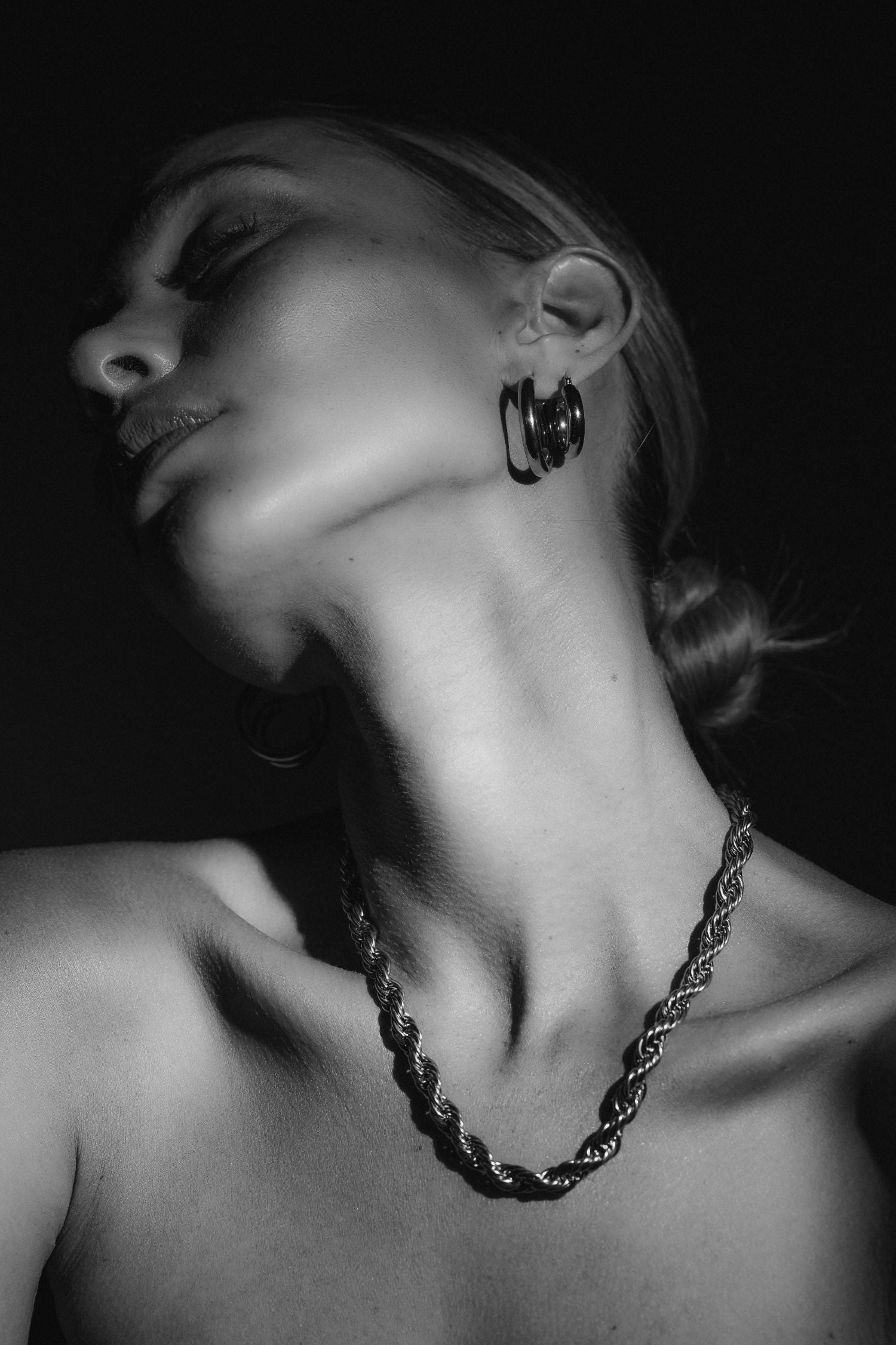 Halo Hoop Earrings | Medium | Silver