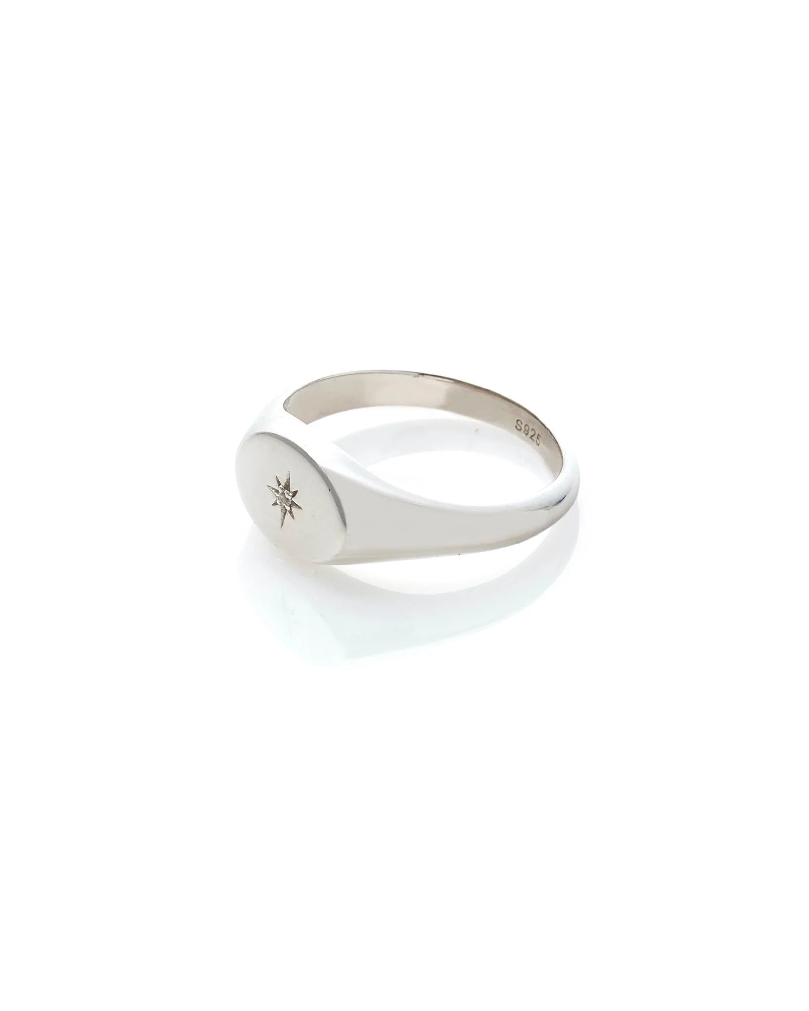 Guiding Star Signet Ring | Silver & White Topaz