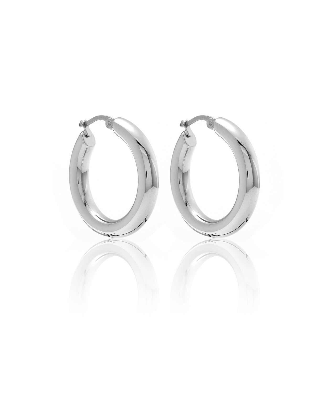 Halo Hoop Earrings | Large | Silver