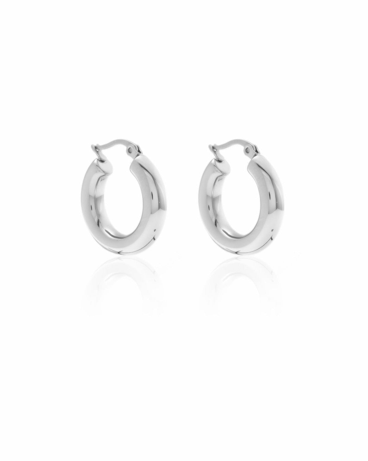 Halo Hoop Earrings | Medium | Silver