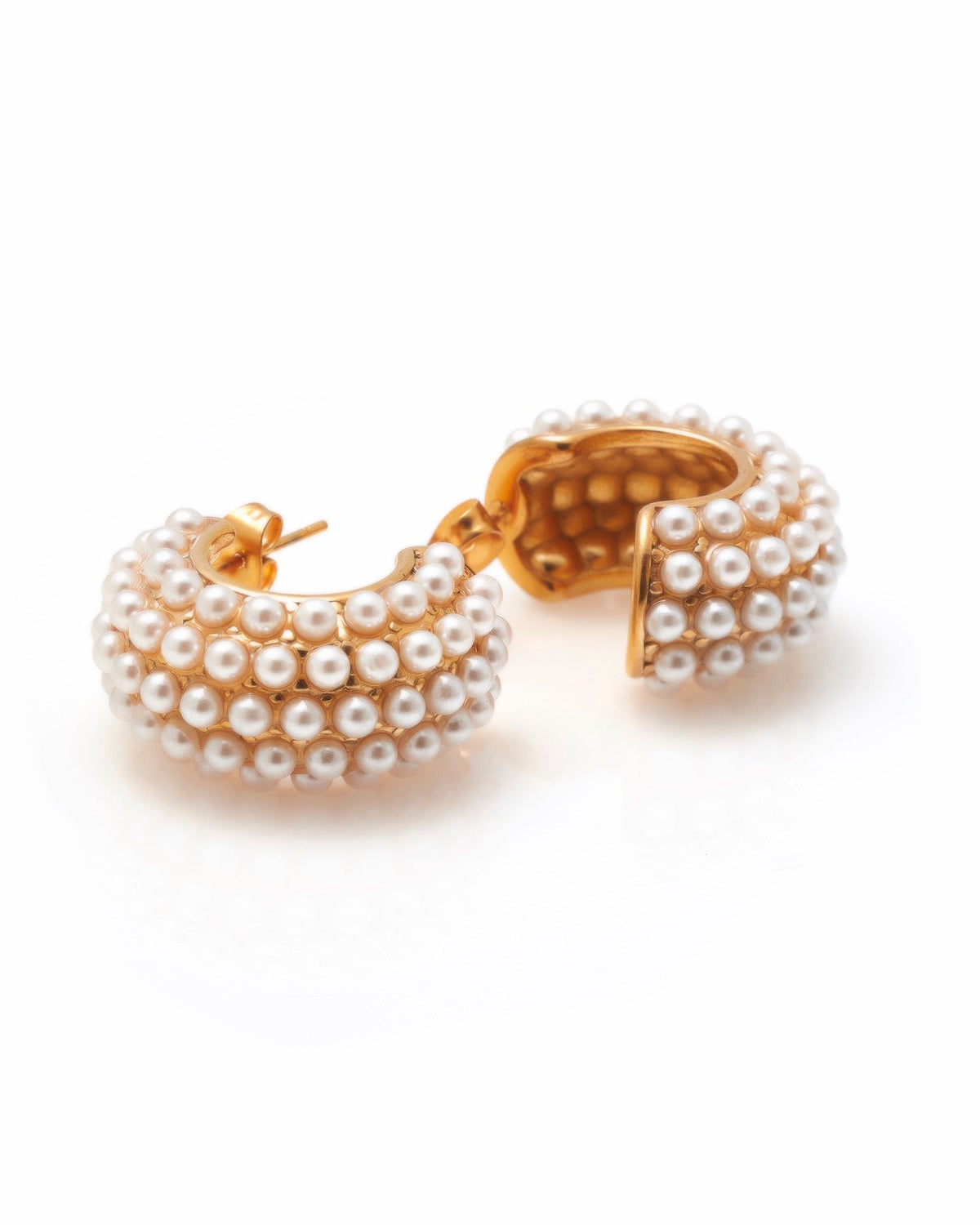 Hera Hoop Earrings | Pearl & Gold