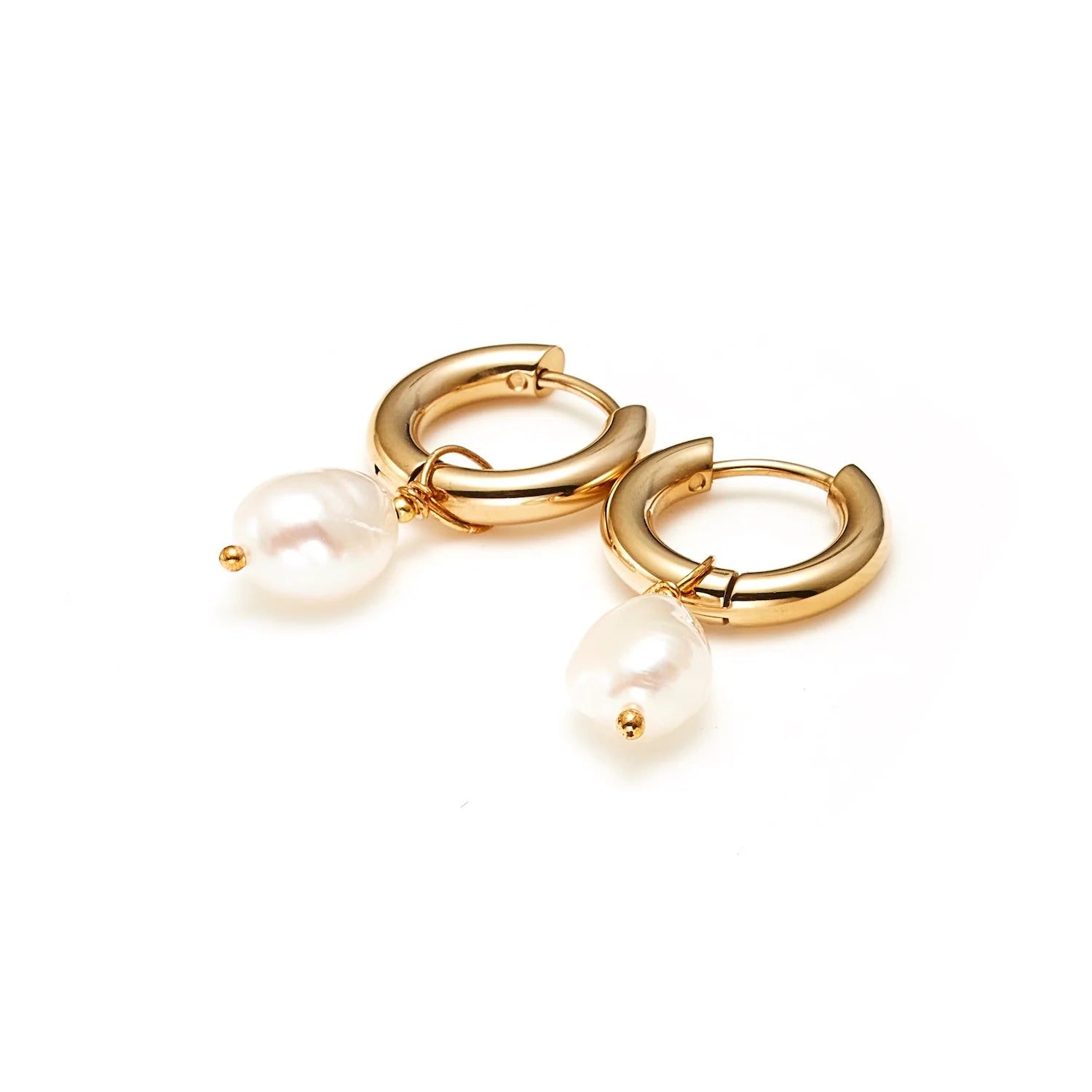 Allure Hoops | Pearl & Gold