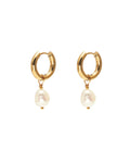 Allure Hoops | Pearl & Gold