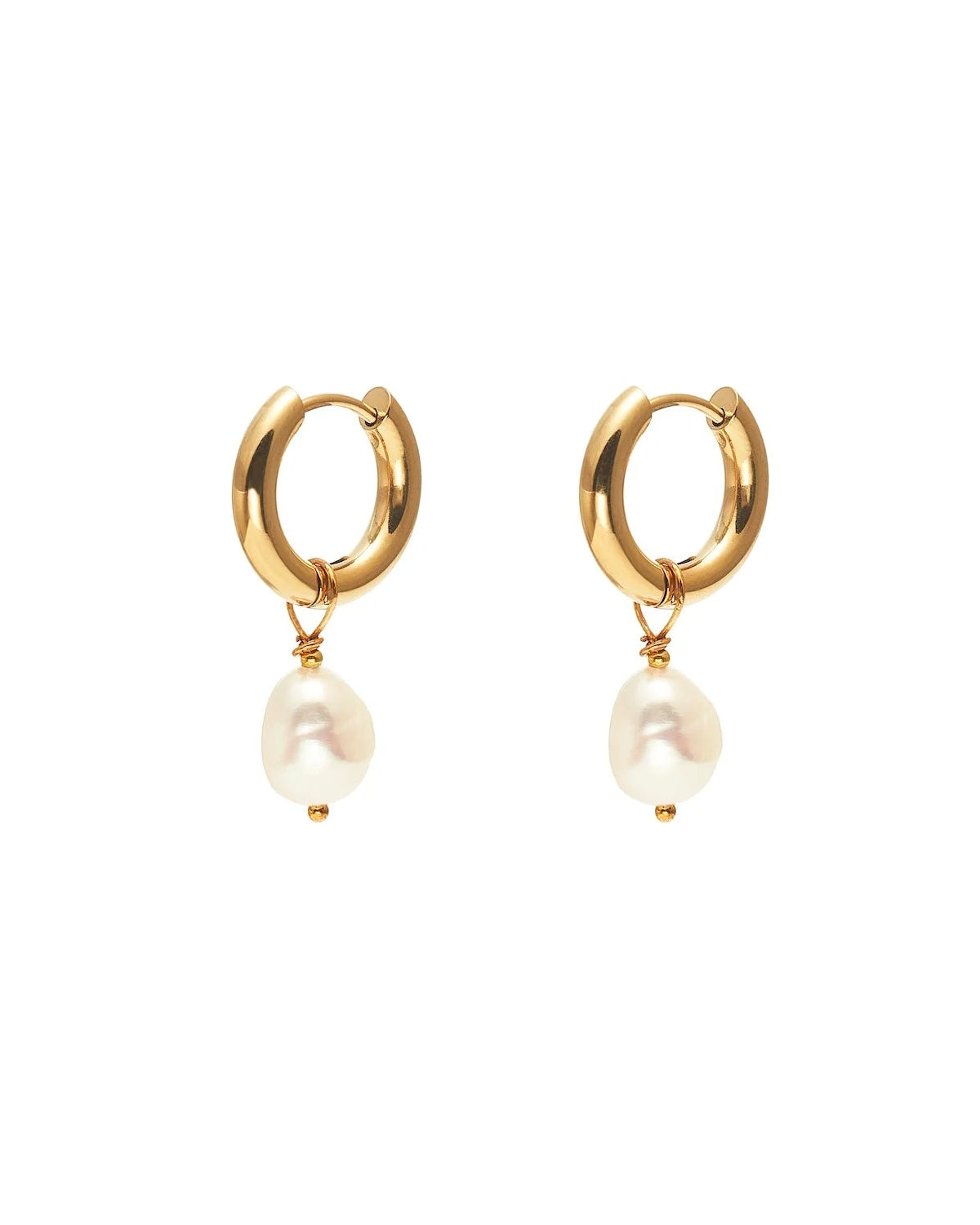 Allure Hoops | Pearl & Gold
